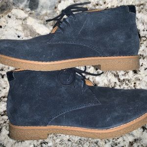 Tommy Hilfiger, deep blue lace-up booties.